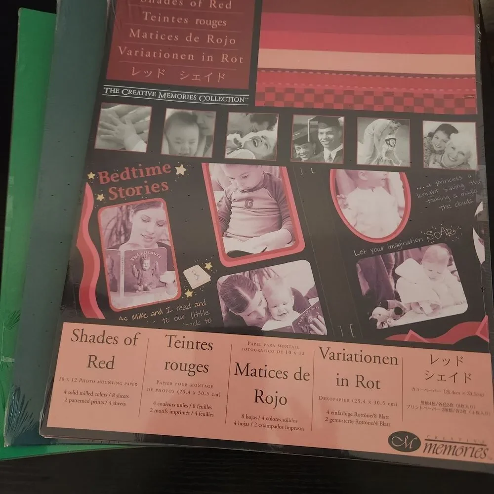 Creative Memories Shades of Red Paper Pack & 2 Green Packs Photo Mounting Paper